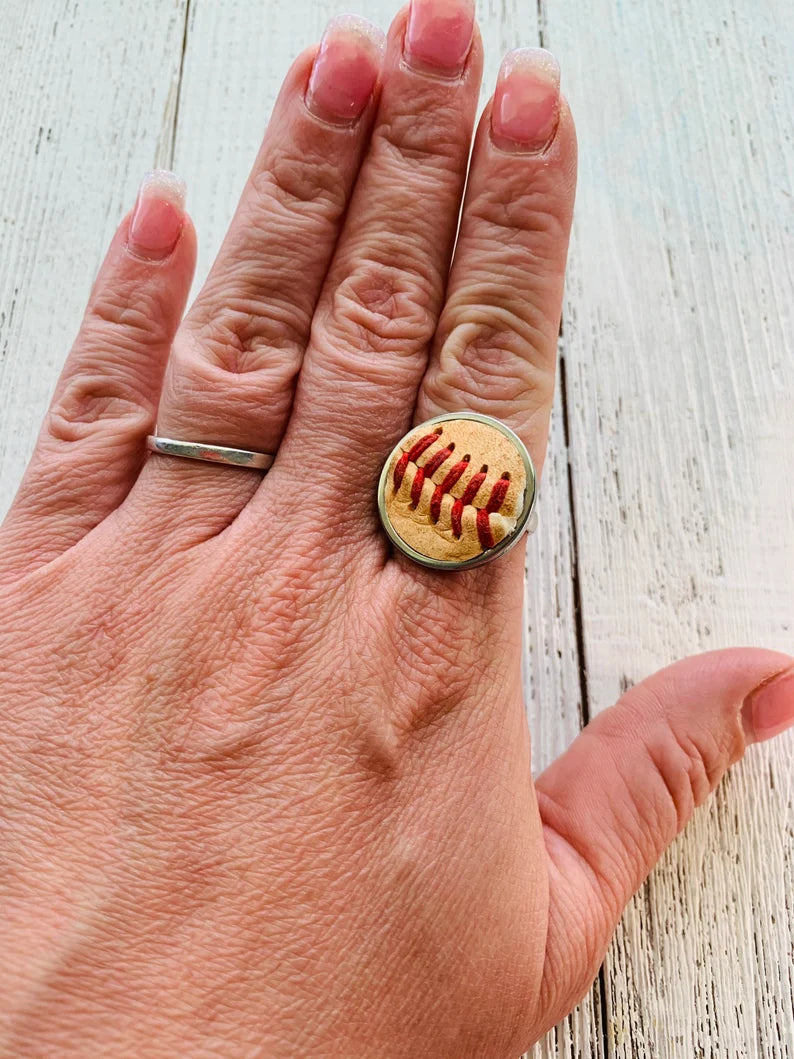 Authentic Baseball Ring with Laces Vintage