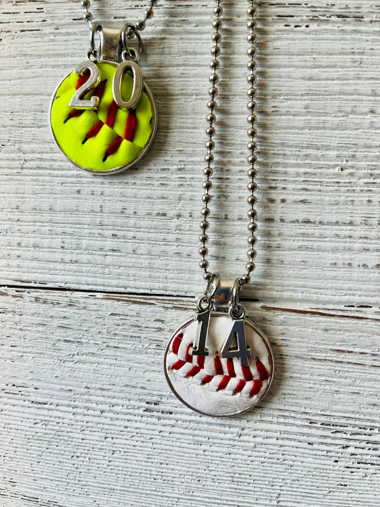 Authentic Baseball & Softball Pendant Necklace with Ball Chain – Personalized