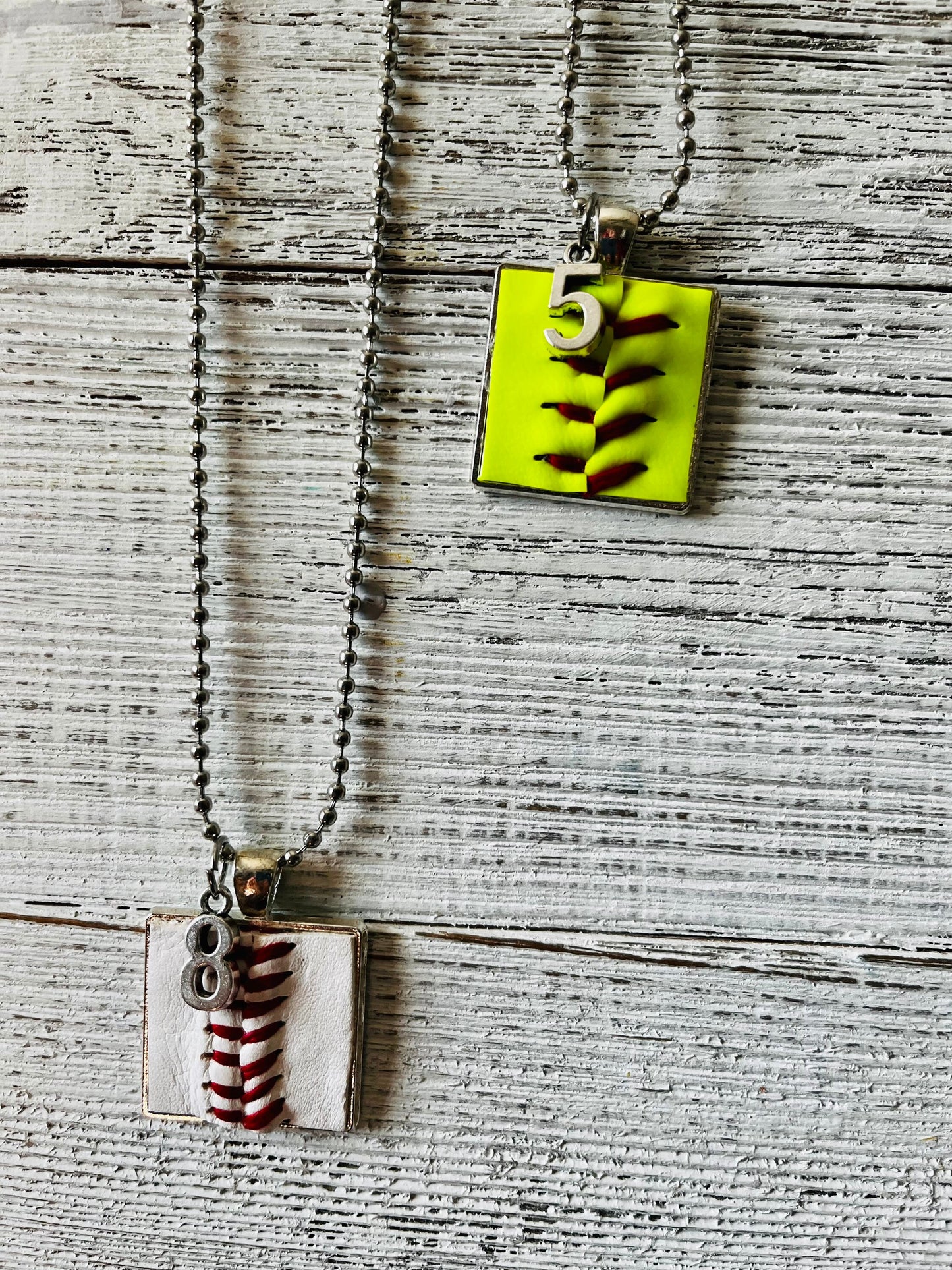 Authentic Baseball & Softball Pendant Necklace with Ball Chain – Personalized