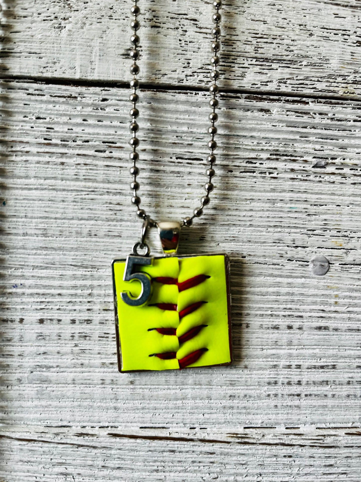 Authentic Baseball & Softball Pendant Necklace with Ball Chain – Personalized