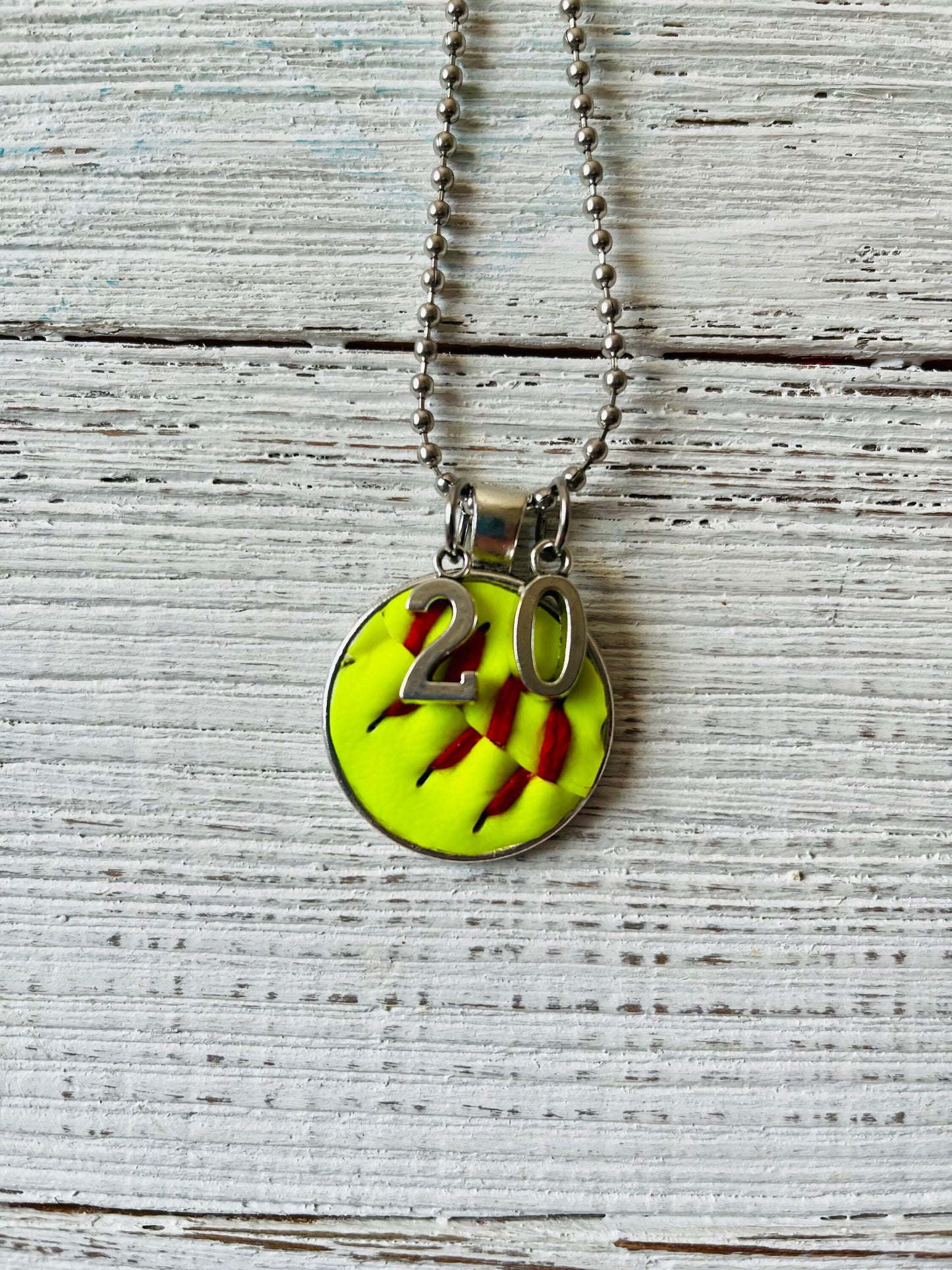 Authentic Baseball & Softball Pendant Necklace with Ball Chain – Personalized