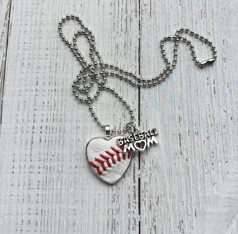 Authentic Sports Ball Pendant Necklaces - Baseball, Softball, Football