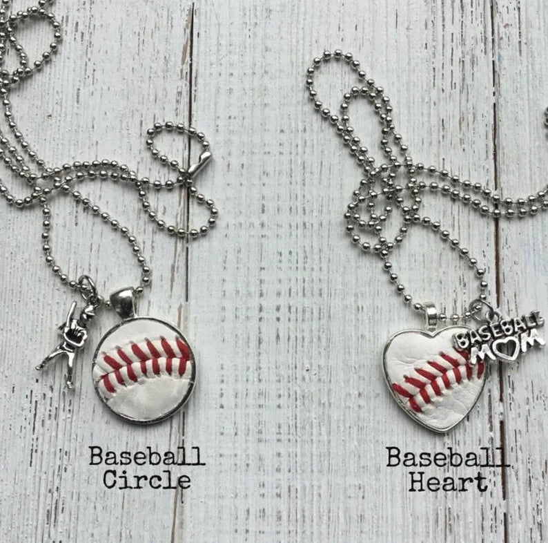 Authentic Sports Ball Pendant Necklaces - Baseball, Softball, Football