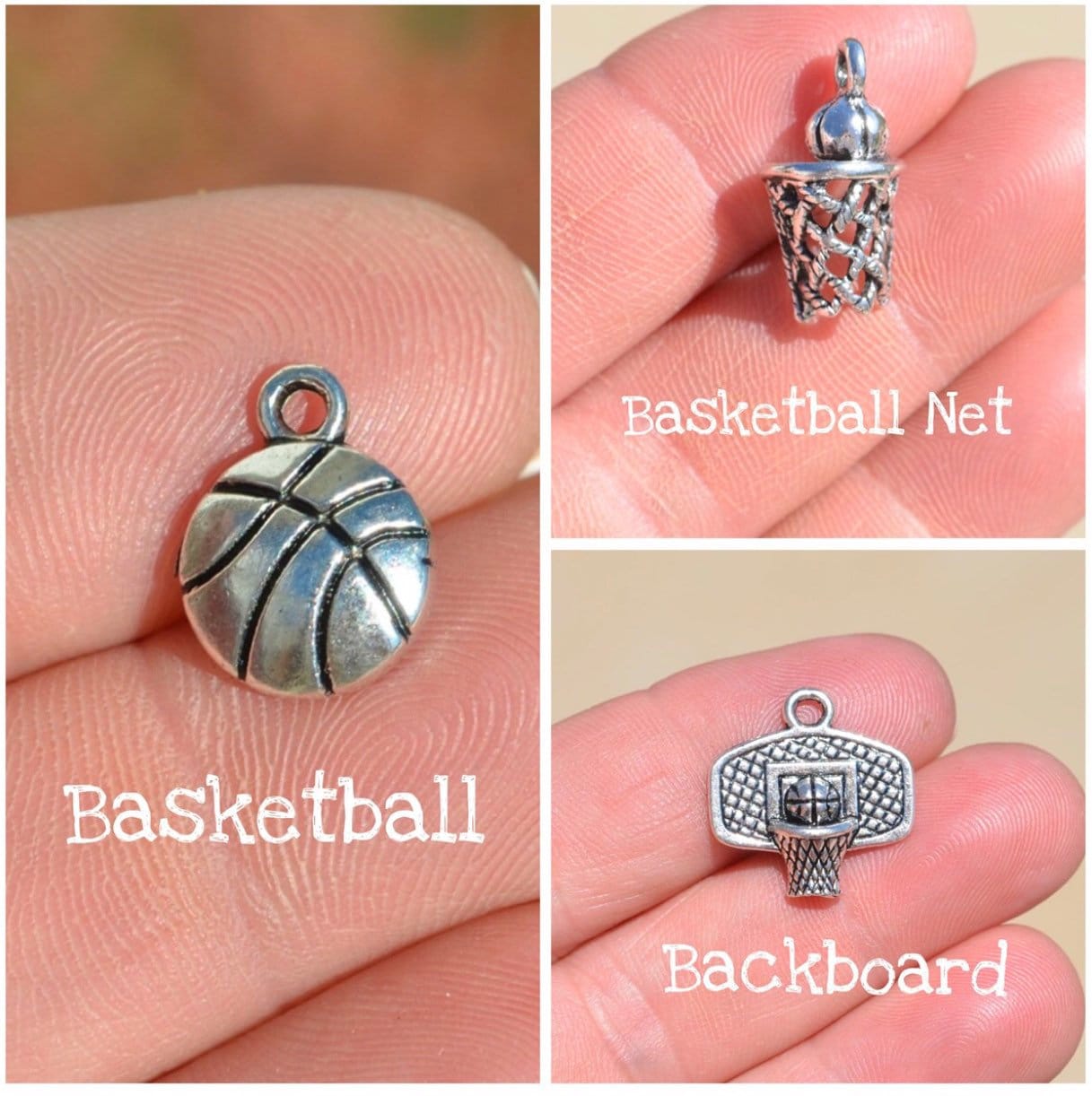 Custom Basketball/Football Bangle Bracelet with Personalized Charms